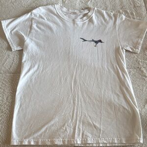 White Oversized Shark Graphic Brandy Melville Tee